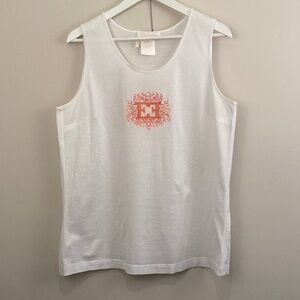 Vintage 90s Escada Margaretha Ley Coral Beaded Embroidered Tank Top | 44 EU